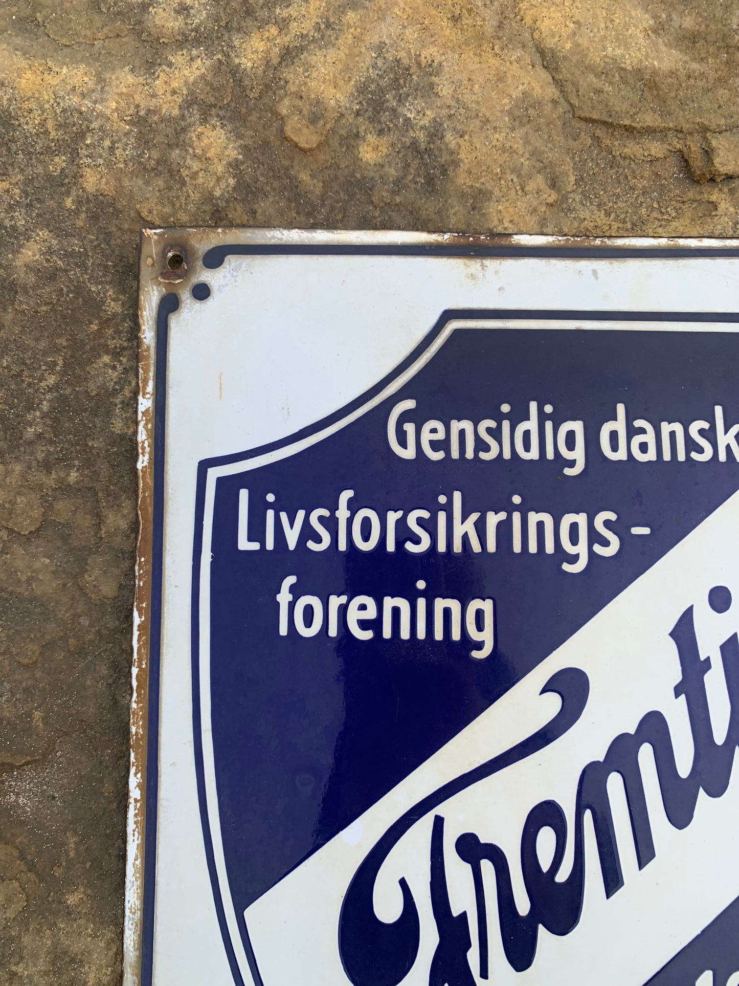 Emaljskylt - Ömsesidig dansk livförsäkring