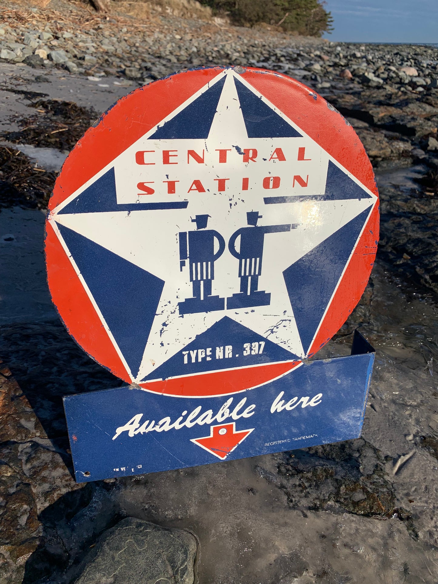 Fransk dubbelsidig skylt - Centralstationen