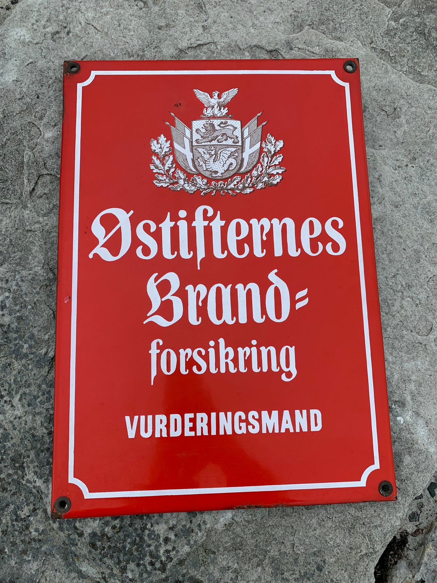 Emaljskylt - Østifternes Brandförsäkring