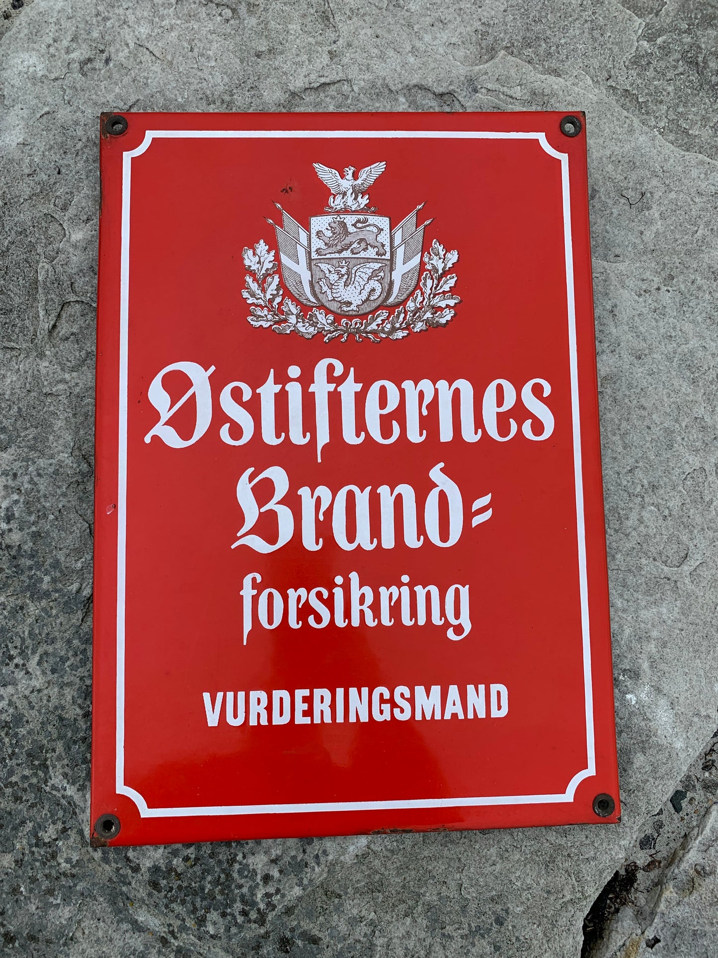 Emaljskylt - Østifternes Brandförsäkring