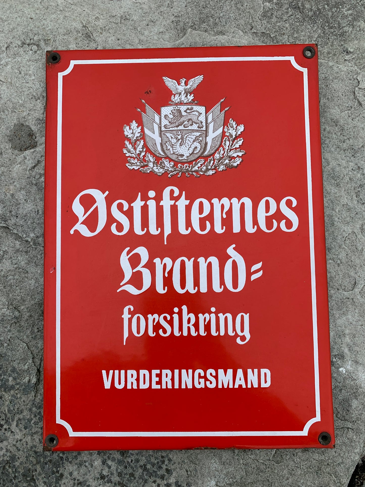 Emaljskylt - Østifternes Brandförsäkring
