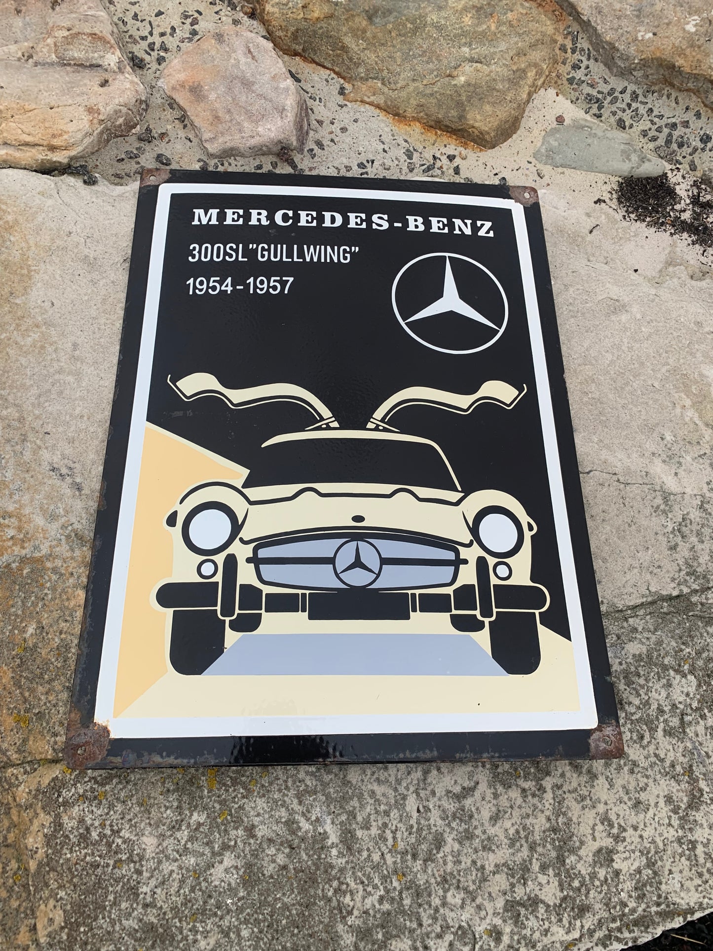 Mercedes emaljskylt (kuplad)