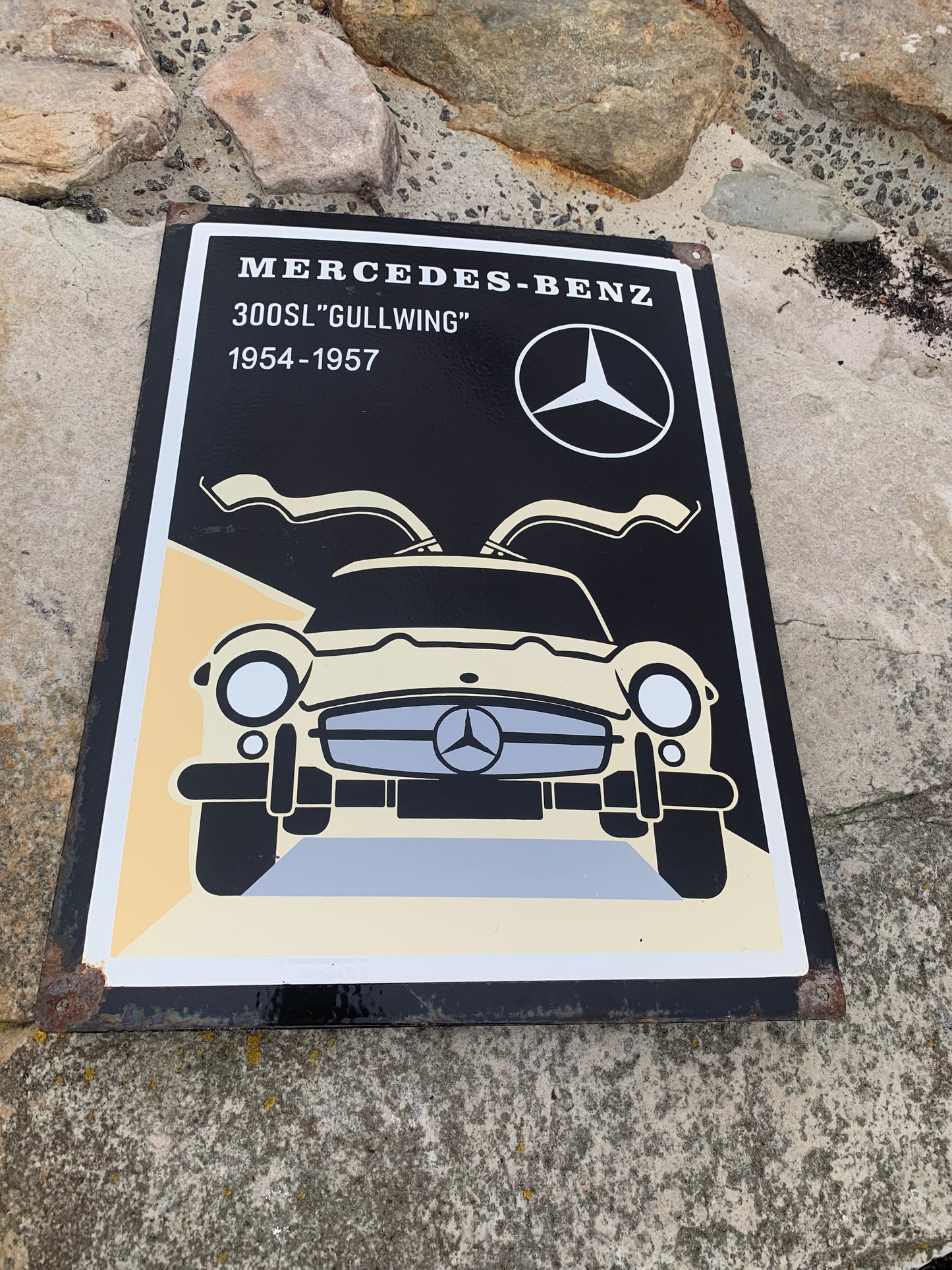 Mercedes emaljskylt (kuplad)