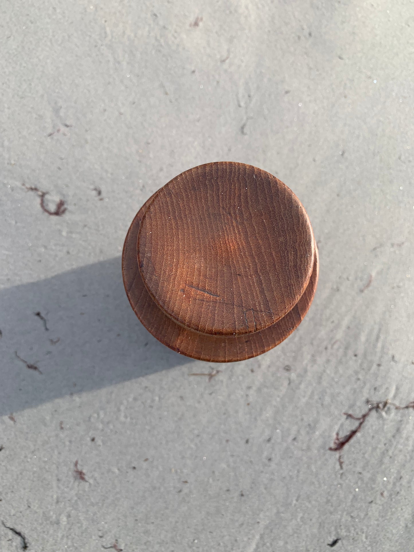 Teakburk med lock