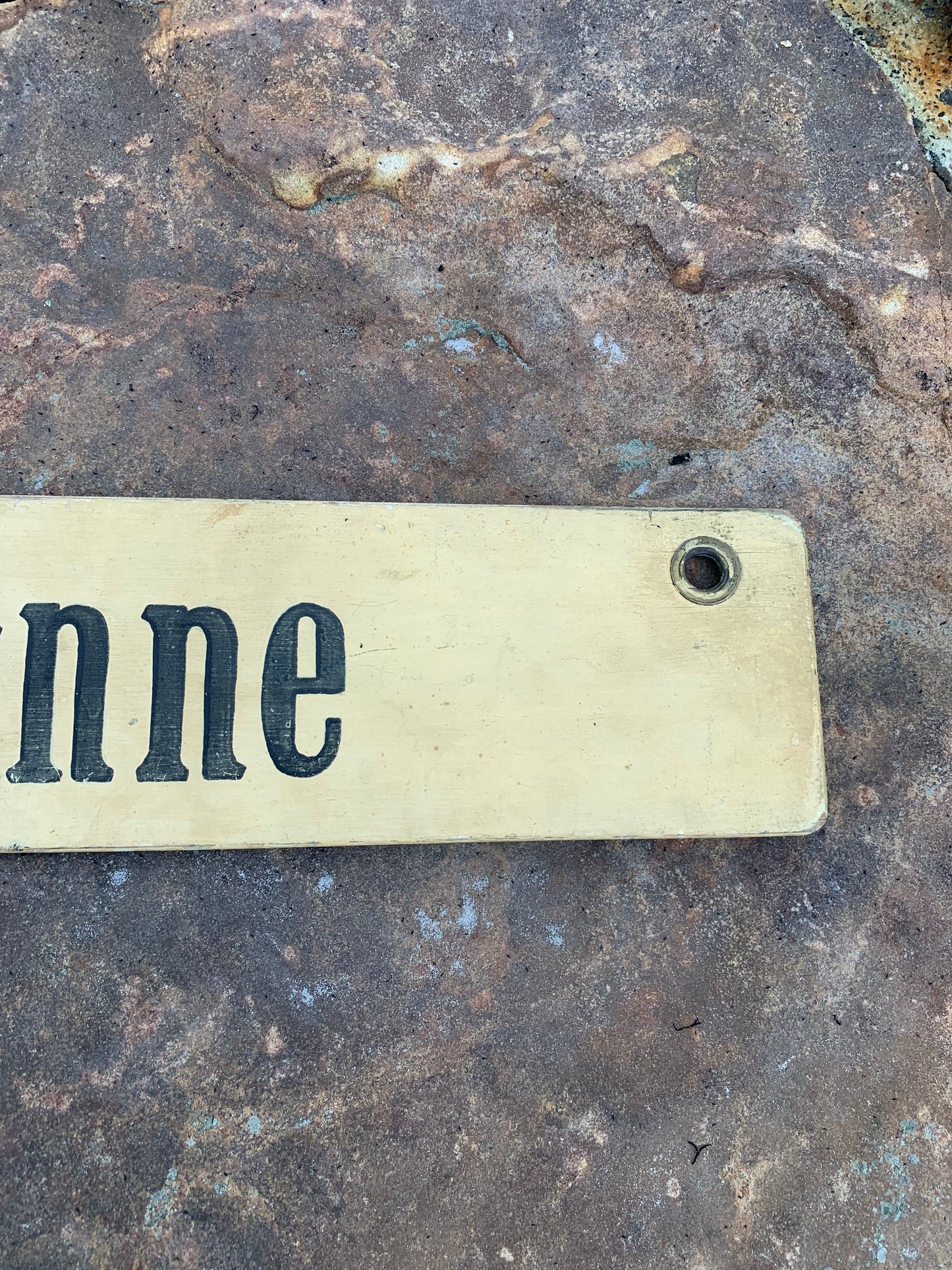 Gamla Bornholmsskylt från buss - Kristianshøj/Rønne