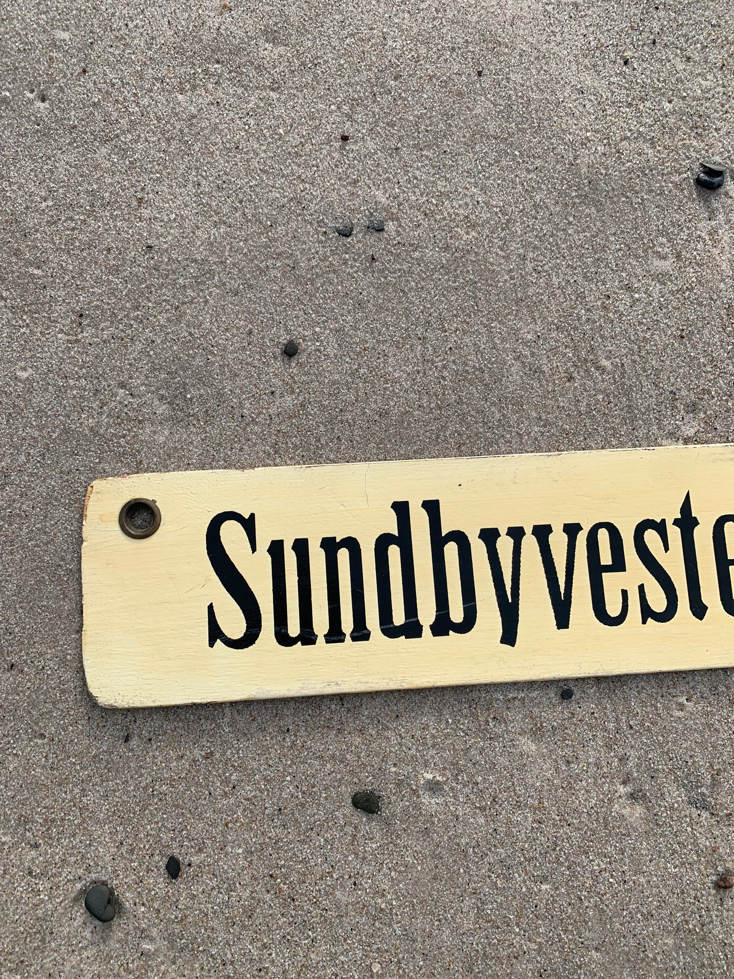 Gammal spårvagnsskylt Sundbyvester Plads/Brønshøj