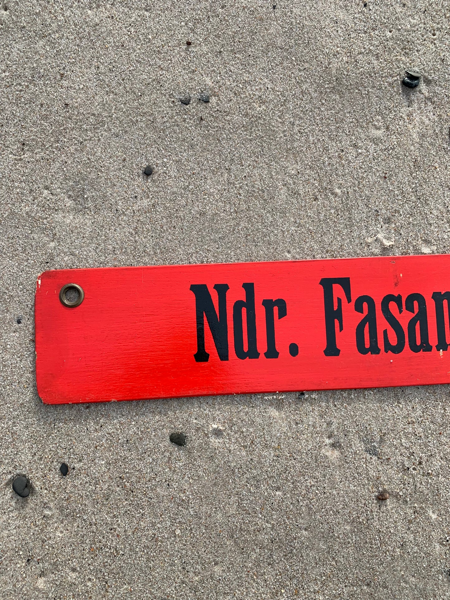 Gammal spårvagnsskylt nr. Fasanvej/Nørrebro Remise