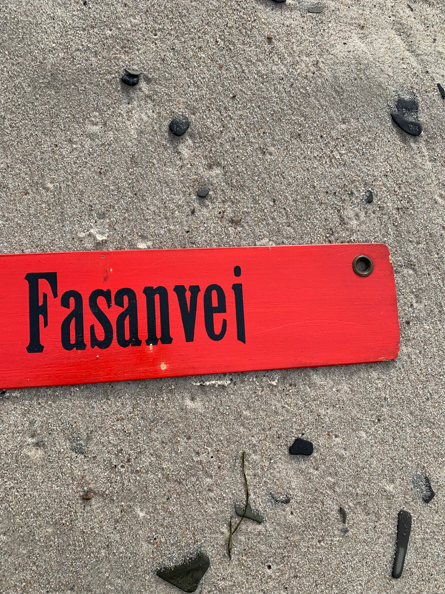 Gammal spårvagnsskylt nr. Fasanvej/Nørrebro Remise