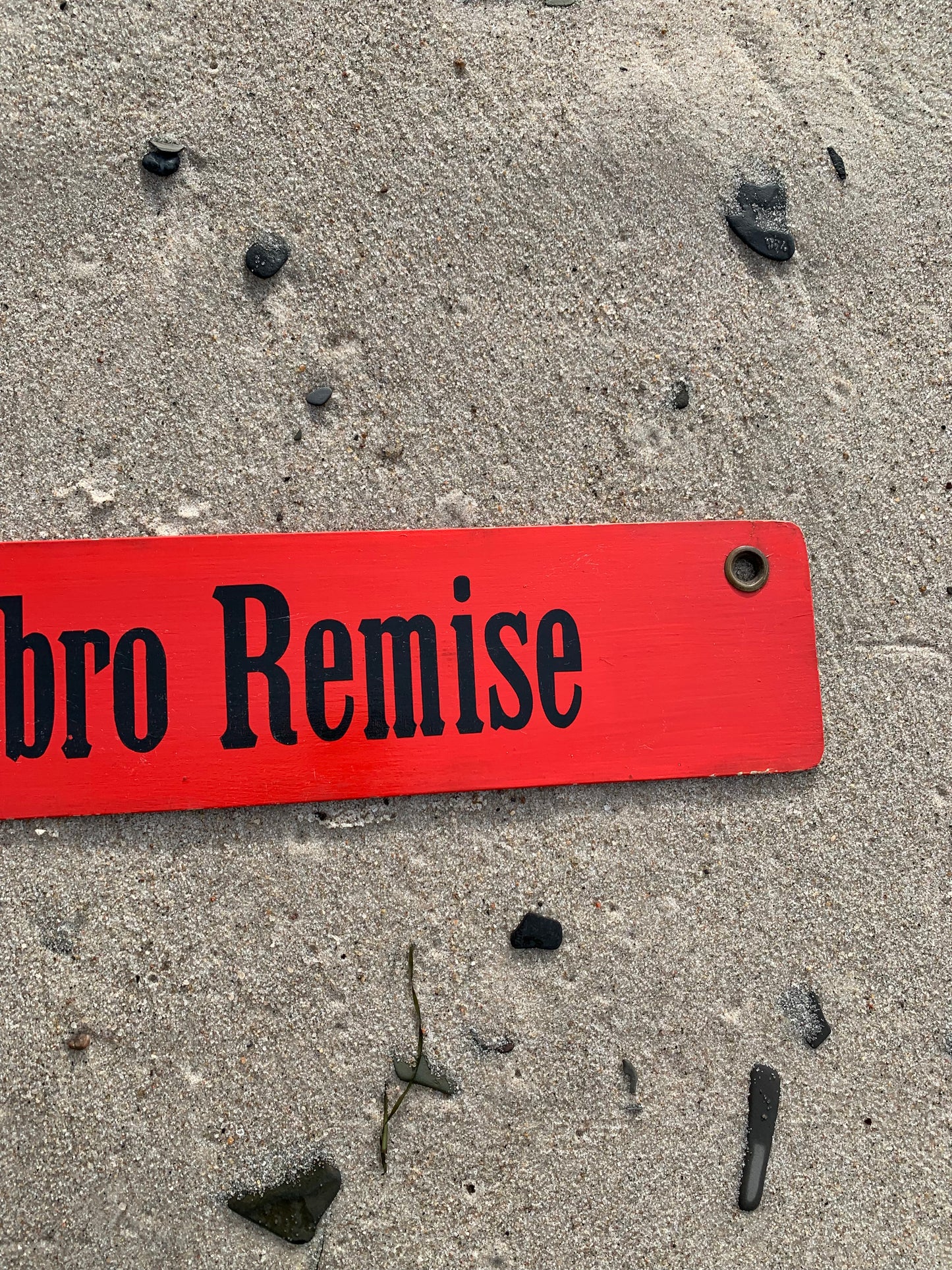 Gammal spårvagnsskylt Nørrebro Remise/Sundby Remise