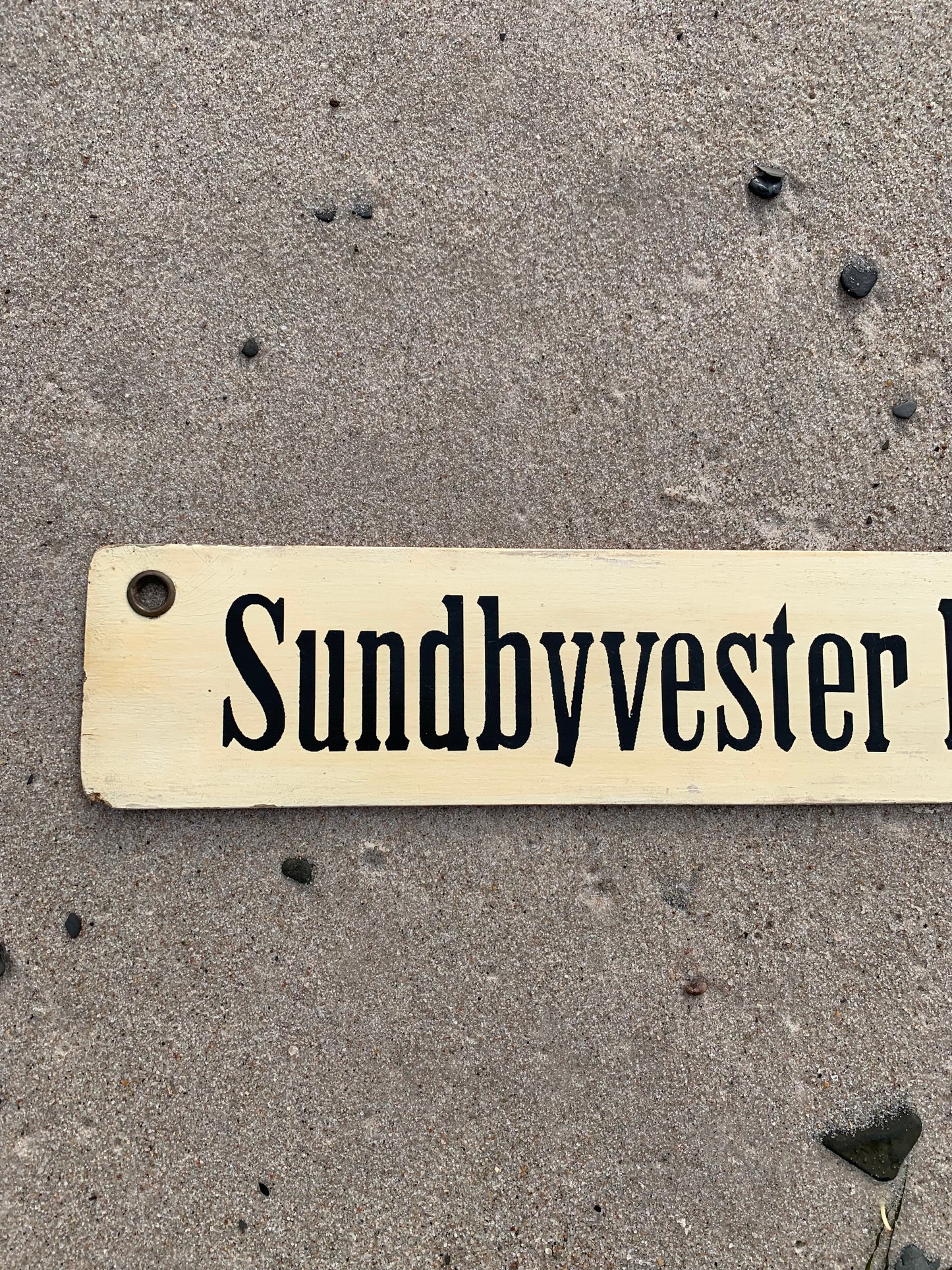 Gammal spårvagnsskylt Sundby Remise/Sundbyvester Plads