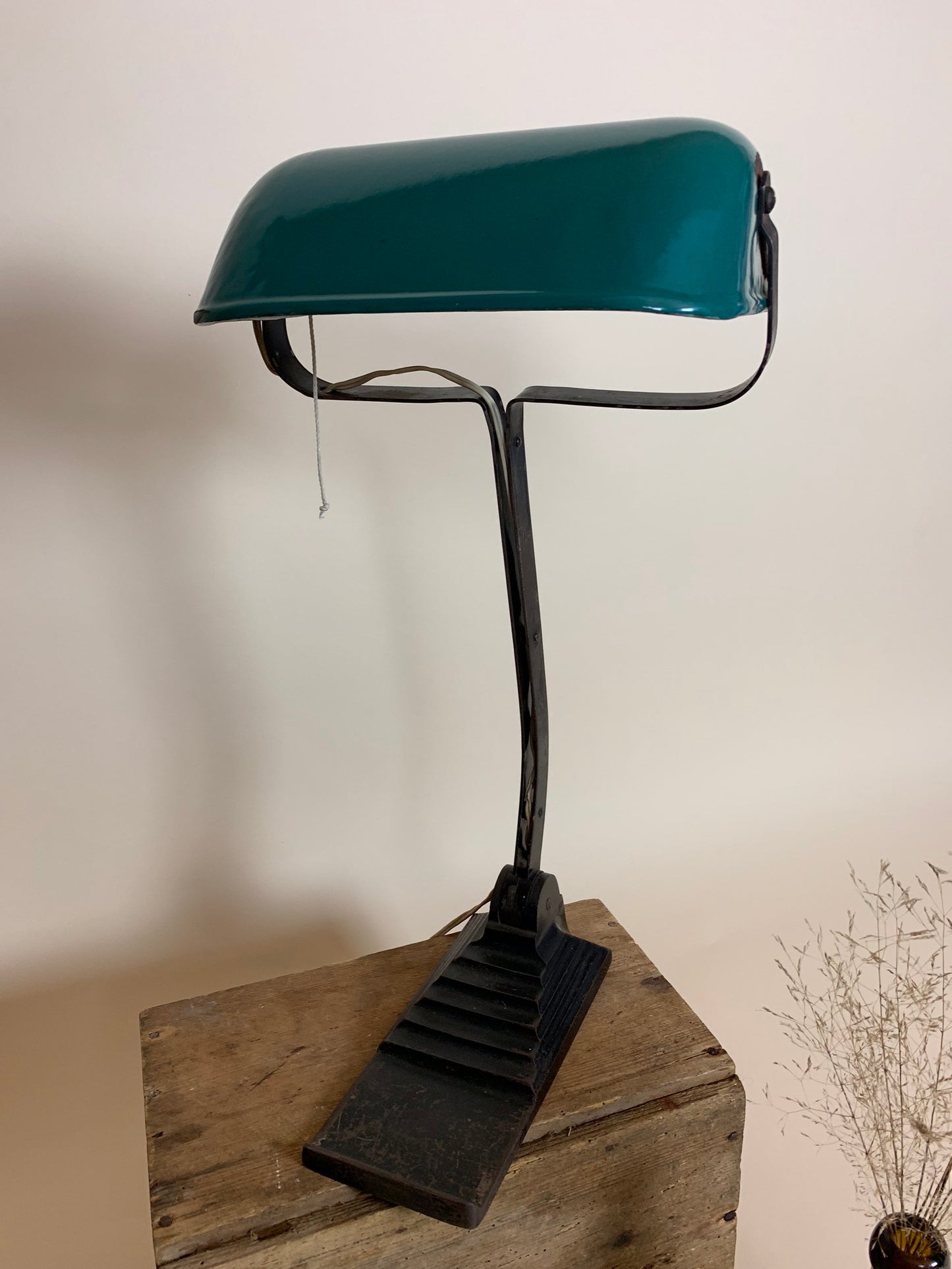 Gammal Erpe skrivbordslampa från Belgien