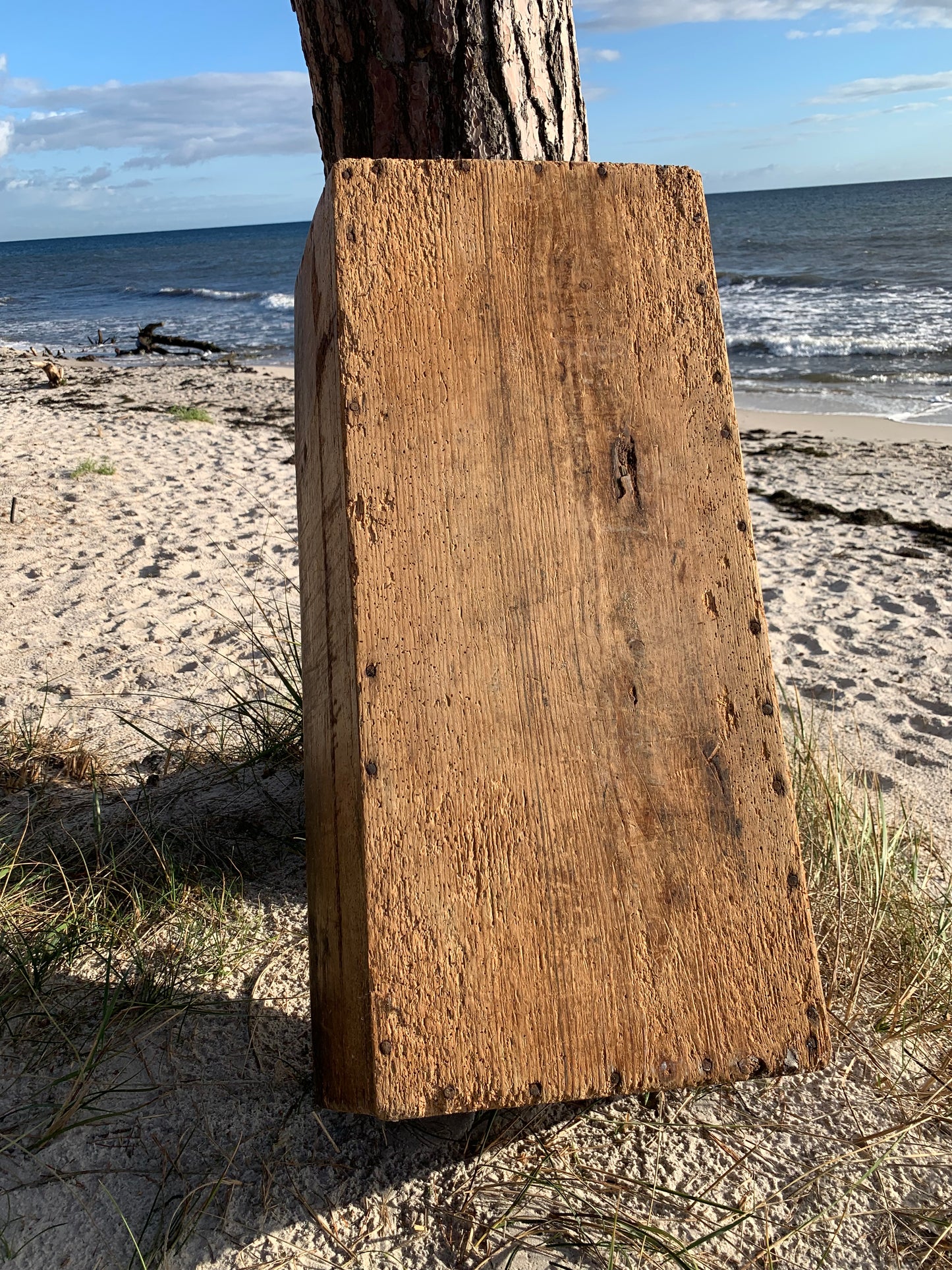 Stor trälåda med handtag