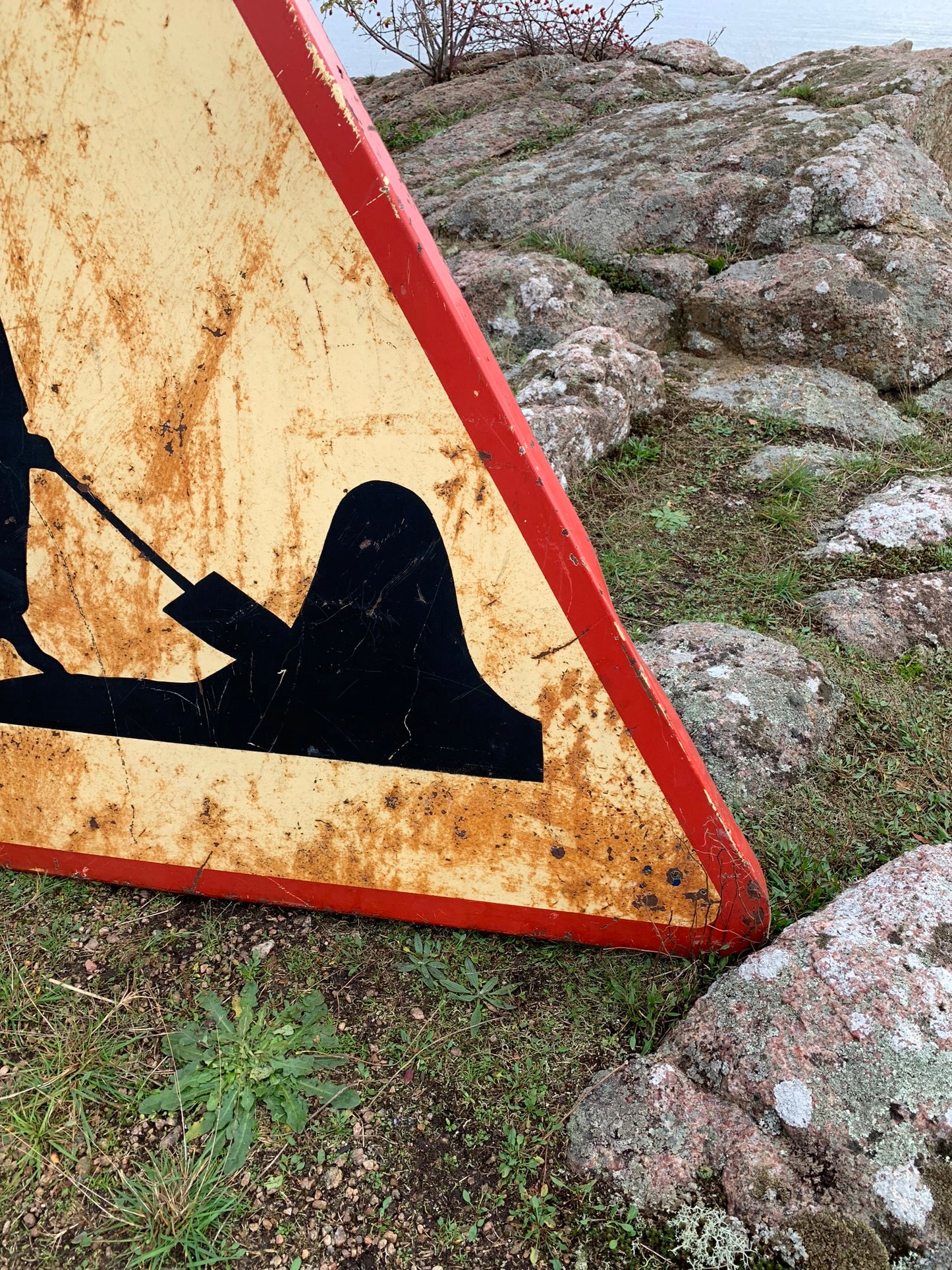 Mycket stor och mycket unik fransk trafikskylt