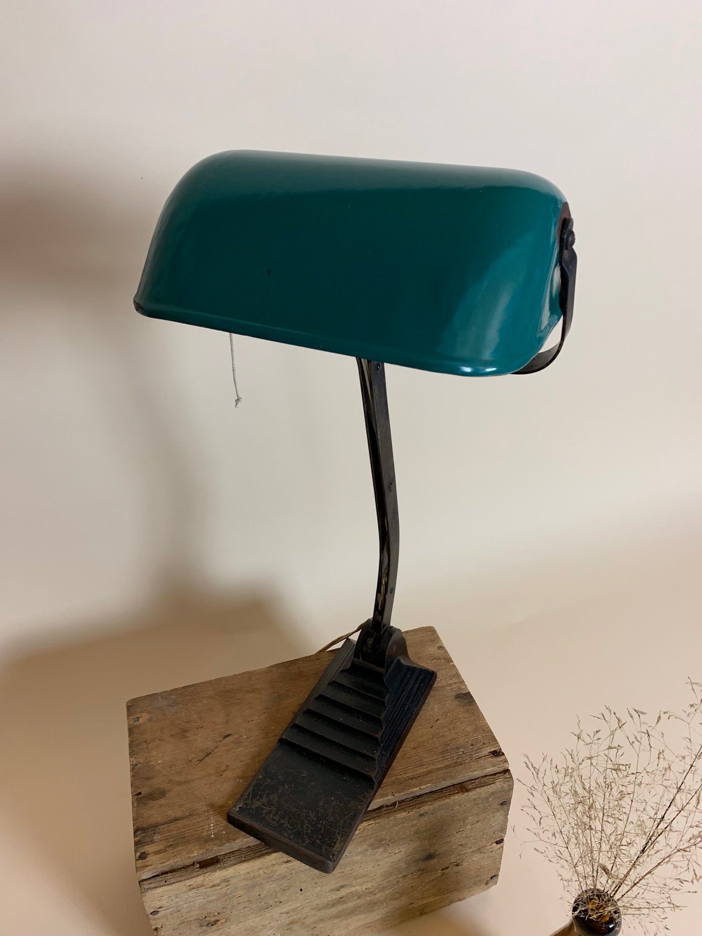Gammal Erpe skrivbordslampa från Belgien