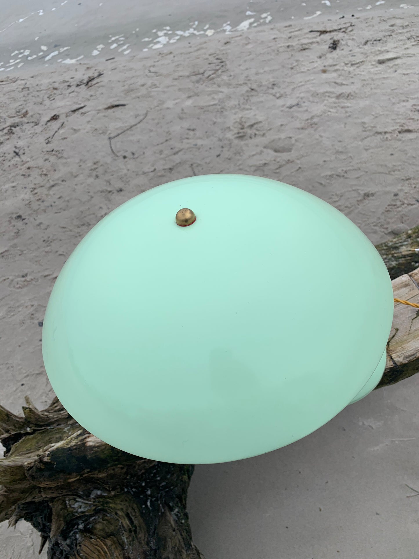 Vintage lampa - Mintgrön med mässing