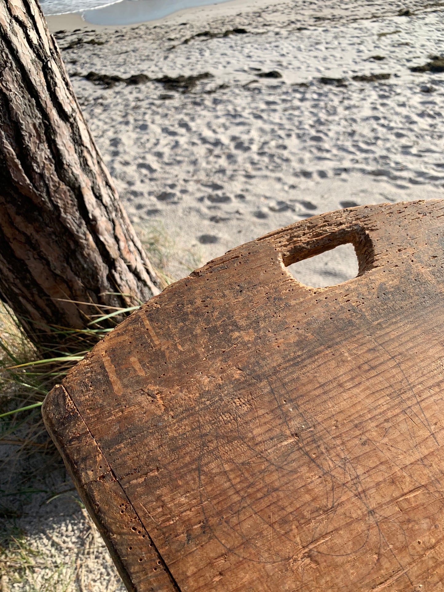 Stor trälåda med handtag