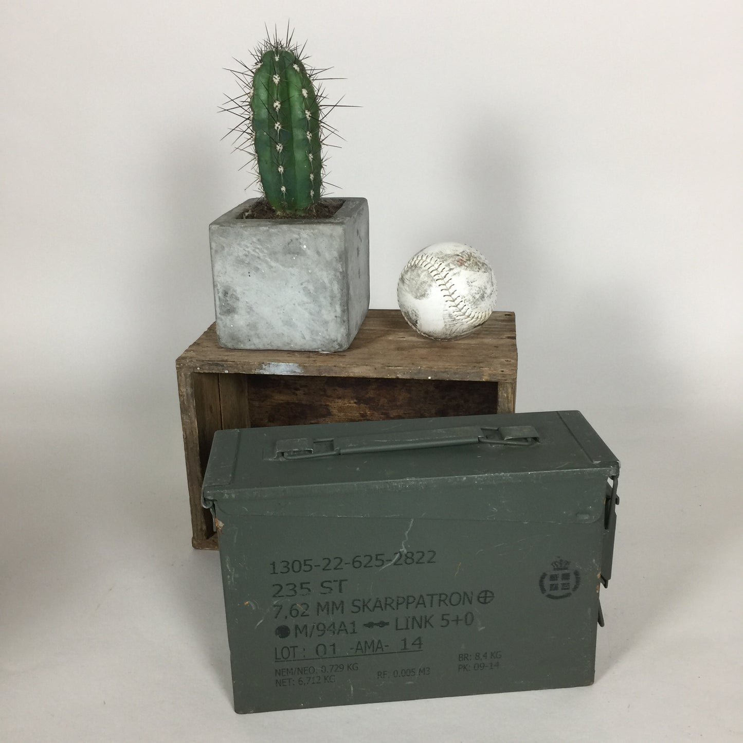 Original amerikansk ammunitionslåda