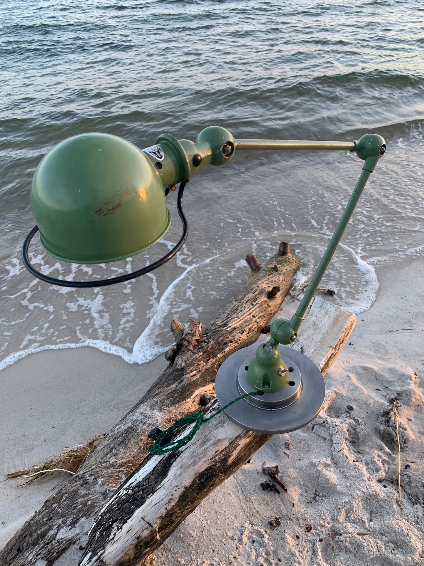 Jieldé bords-/vägglampa med två armar - Grön