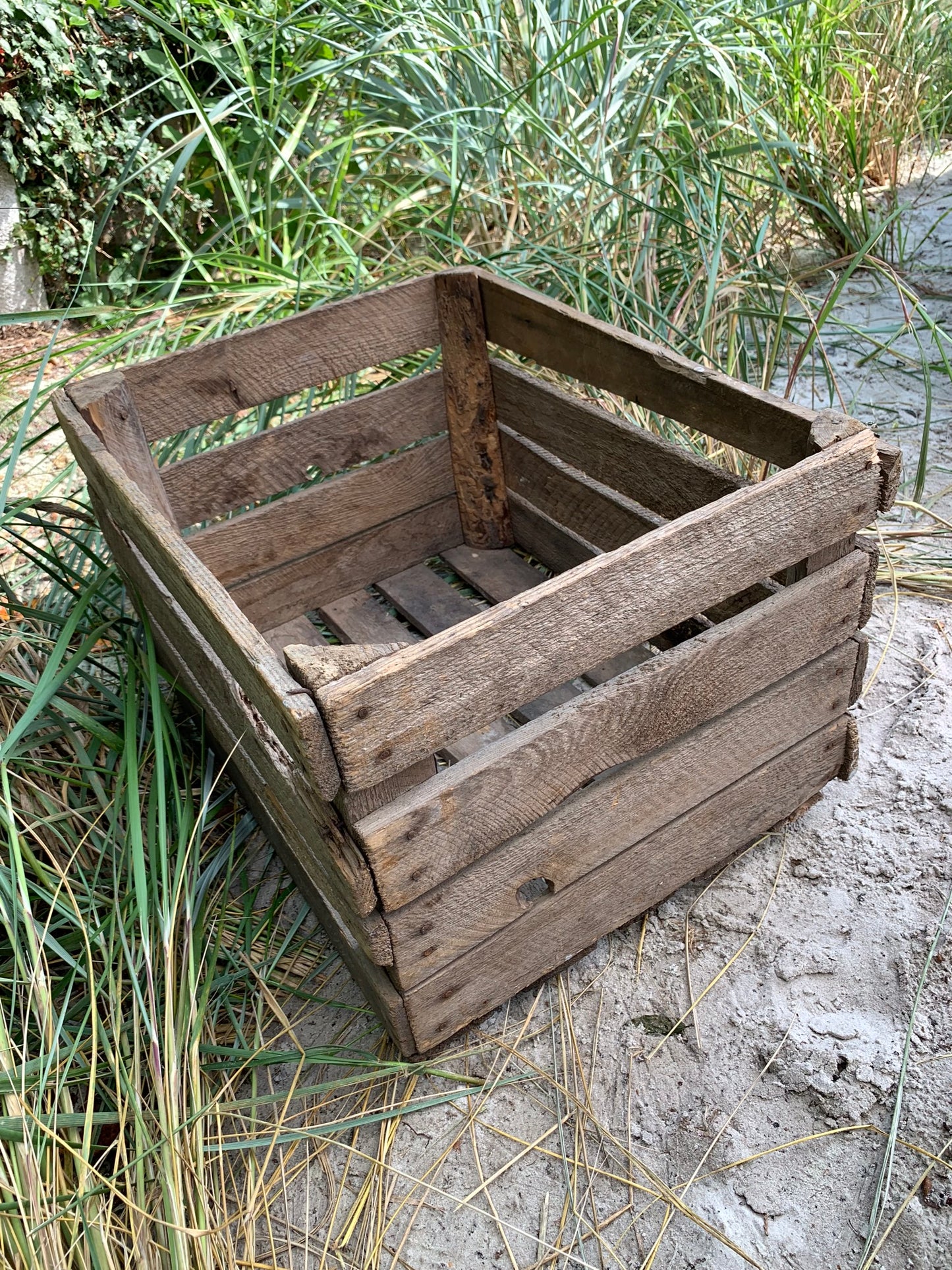 Gammal fruktlåda med patina