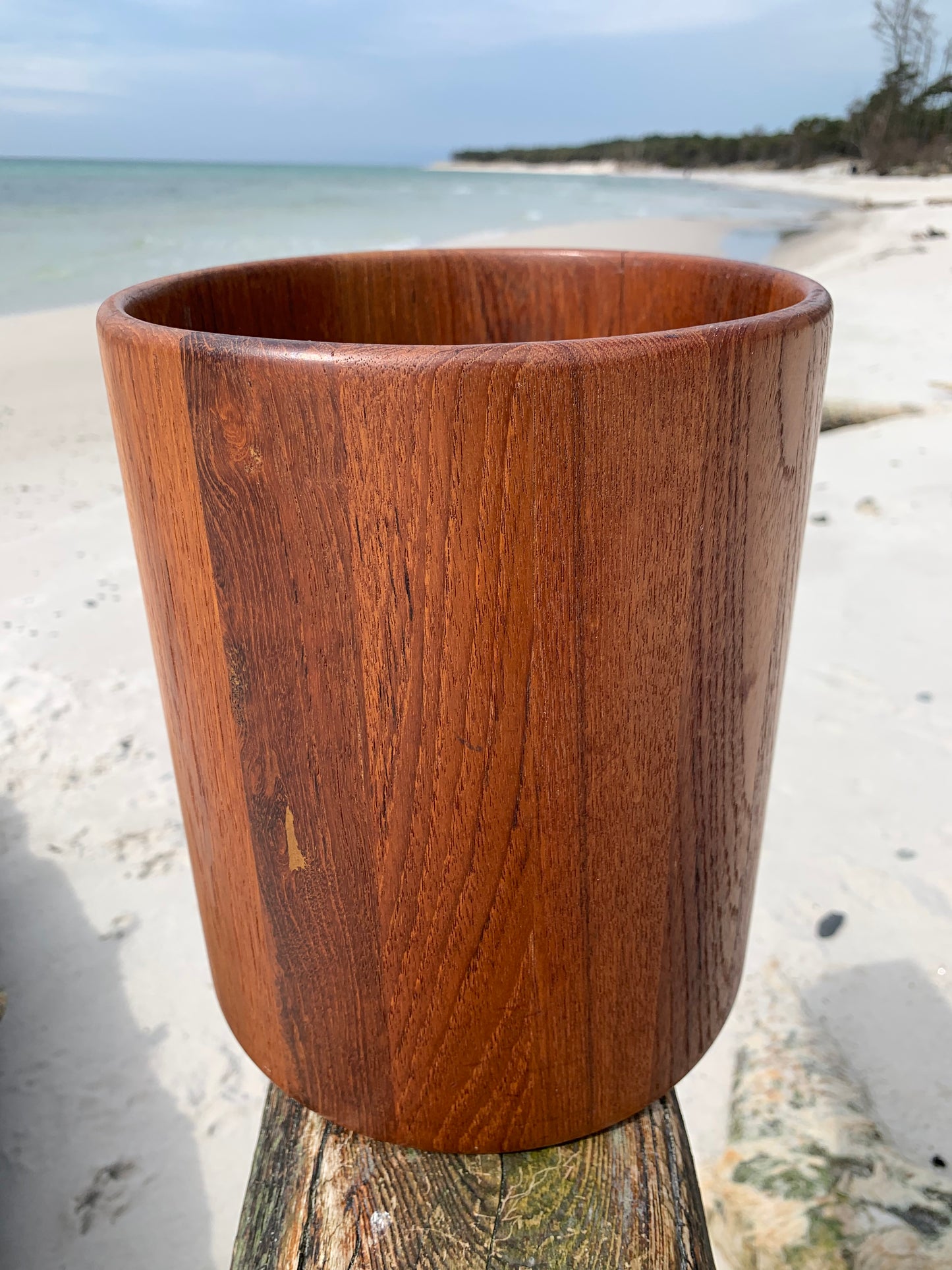 Papperskorg i teak