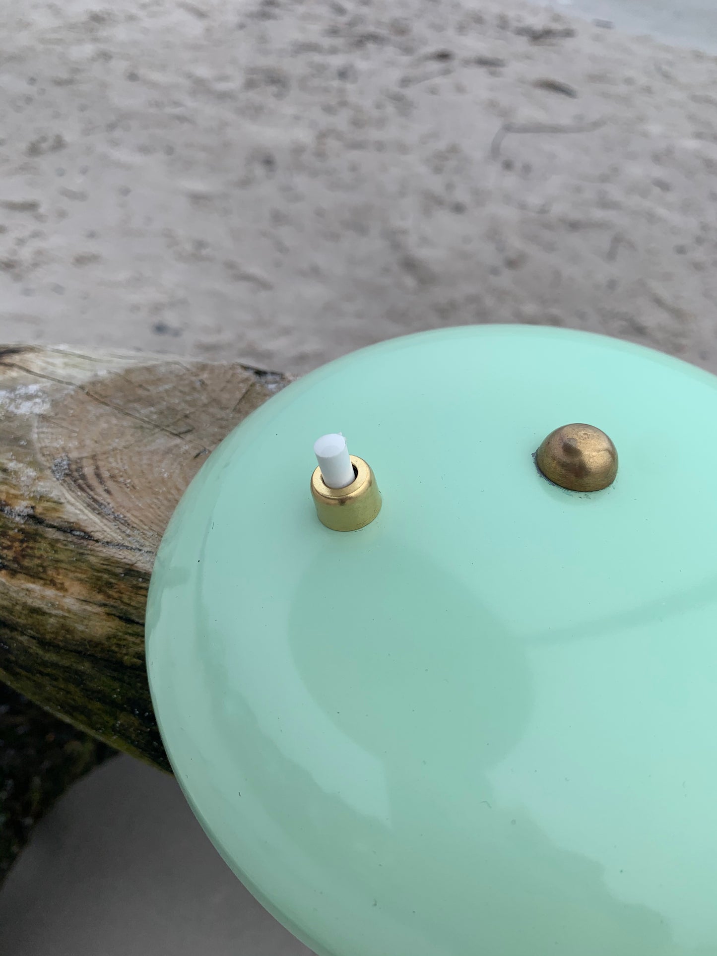 Vintage lampa - Mintgrön med mässing