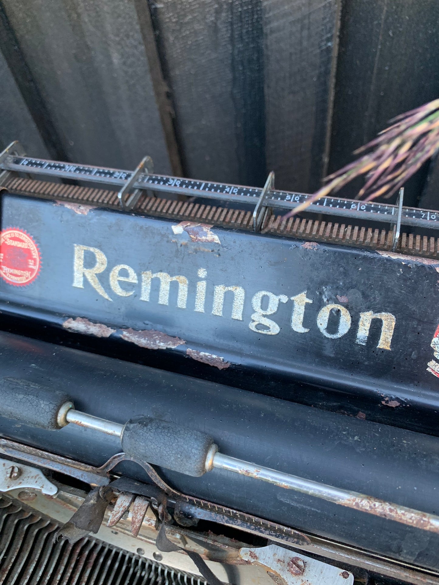 Remington skrivmaskin med vacker patina