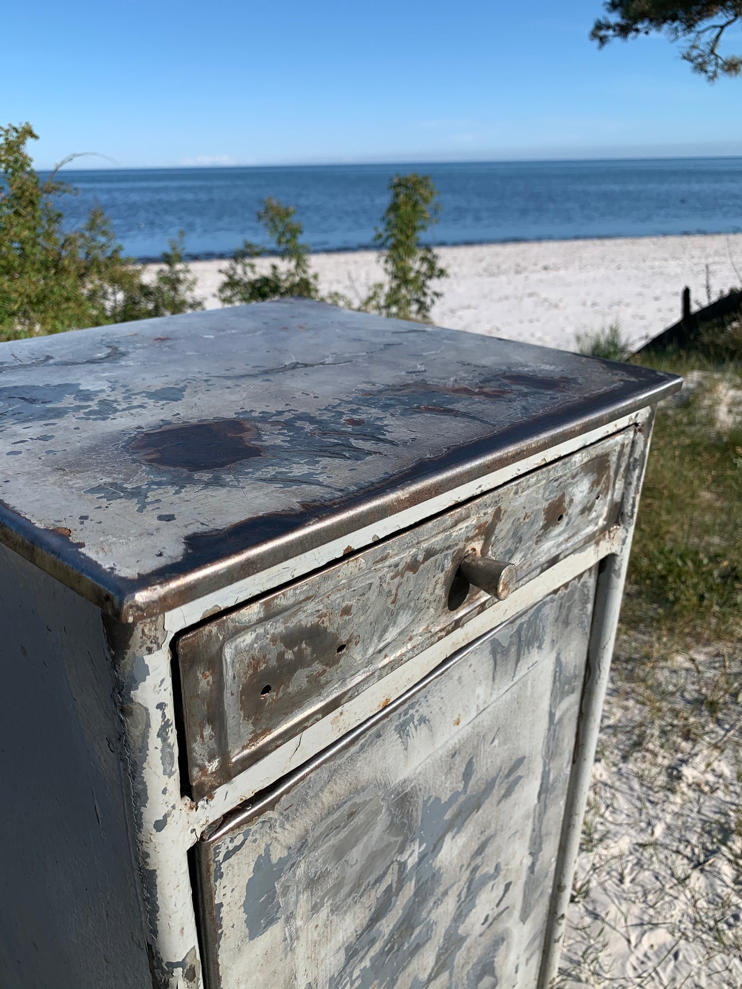 Industriklinikskåp/bord med låda