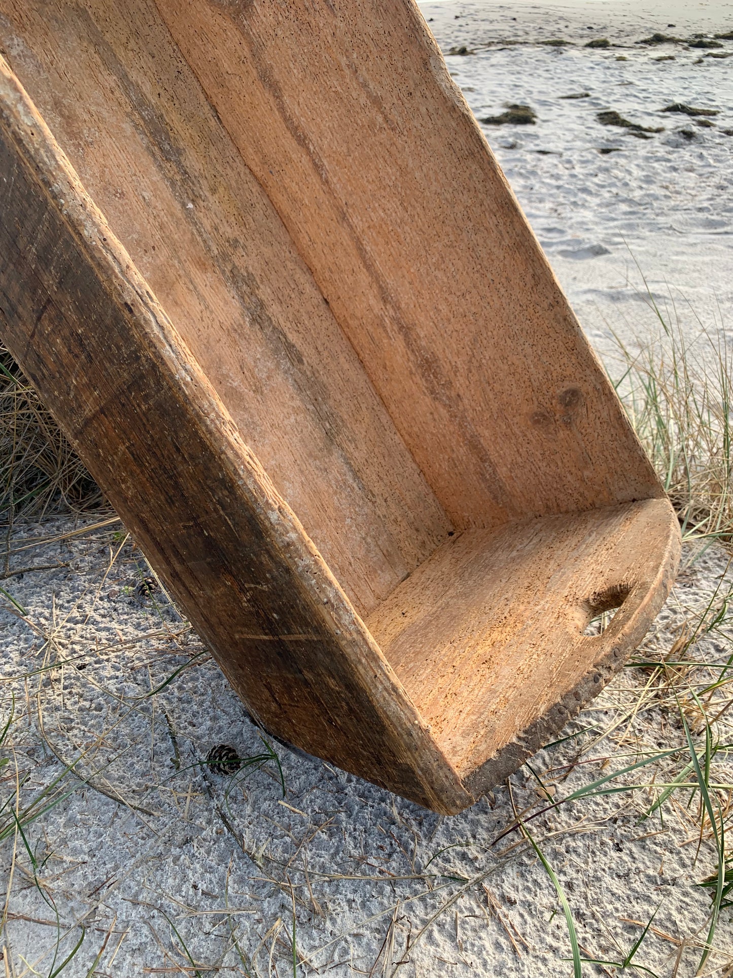 Stor trälåda med handtag