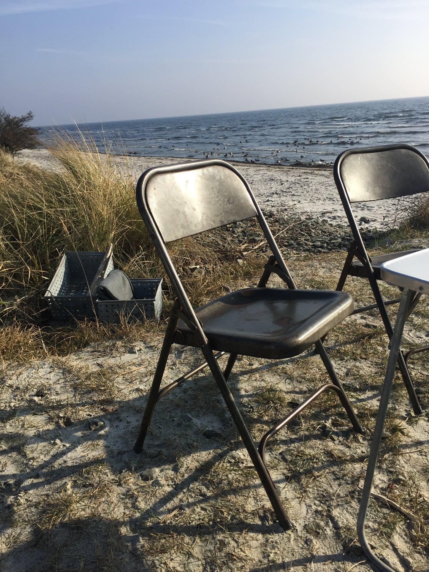 Rå och vacker cargo fällstol i metall (Priset är per styck)