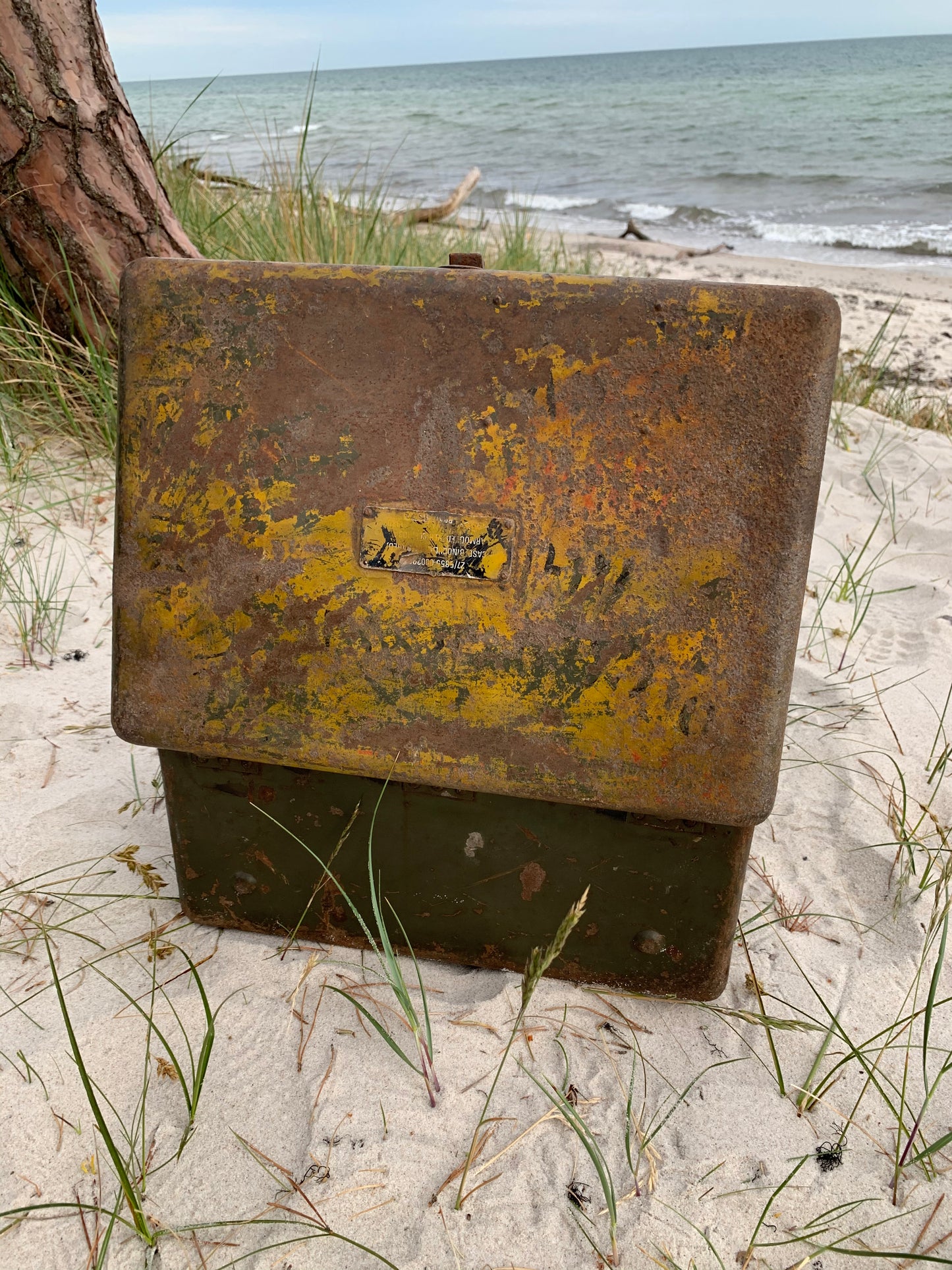 Grov gammal låda med 1 st stängningsfäste