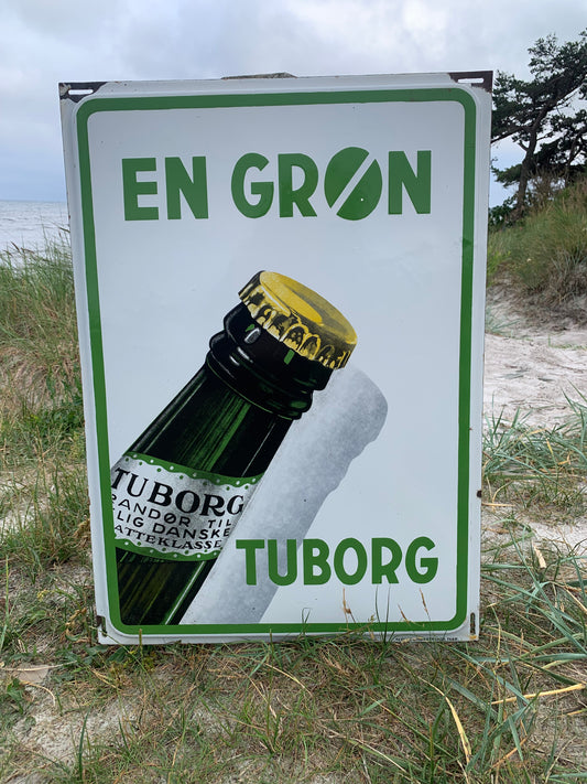 Emaljskylt - Grön Tuborg