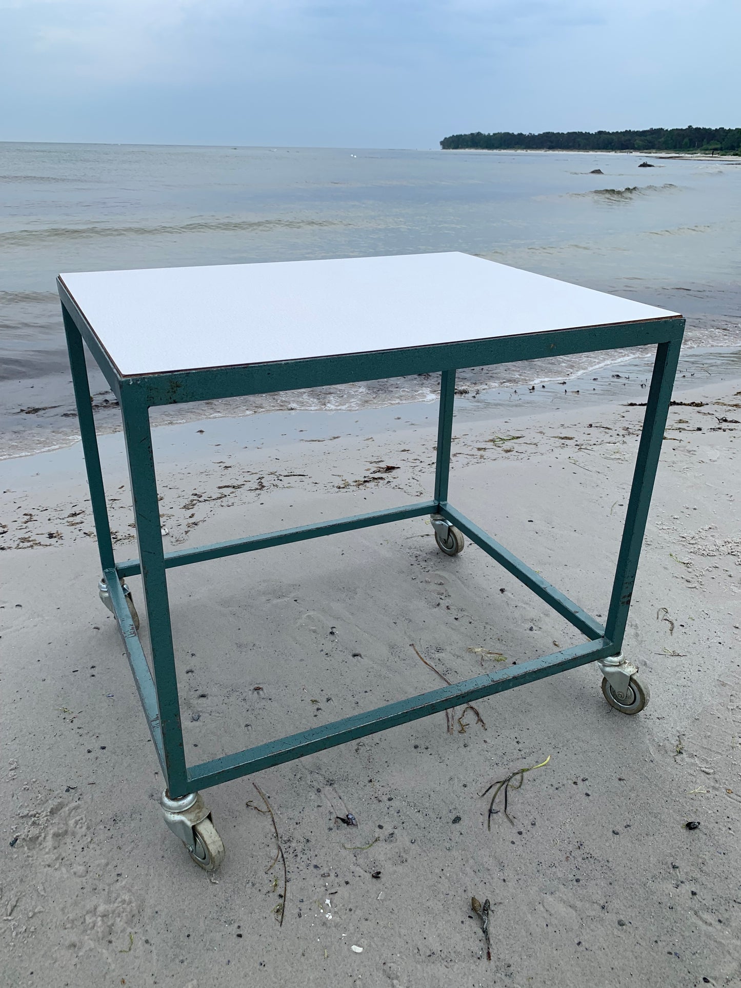 Industriellt bord med hjul