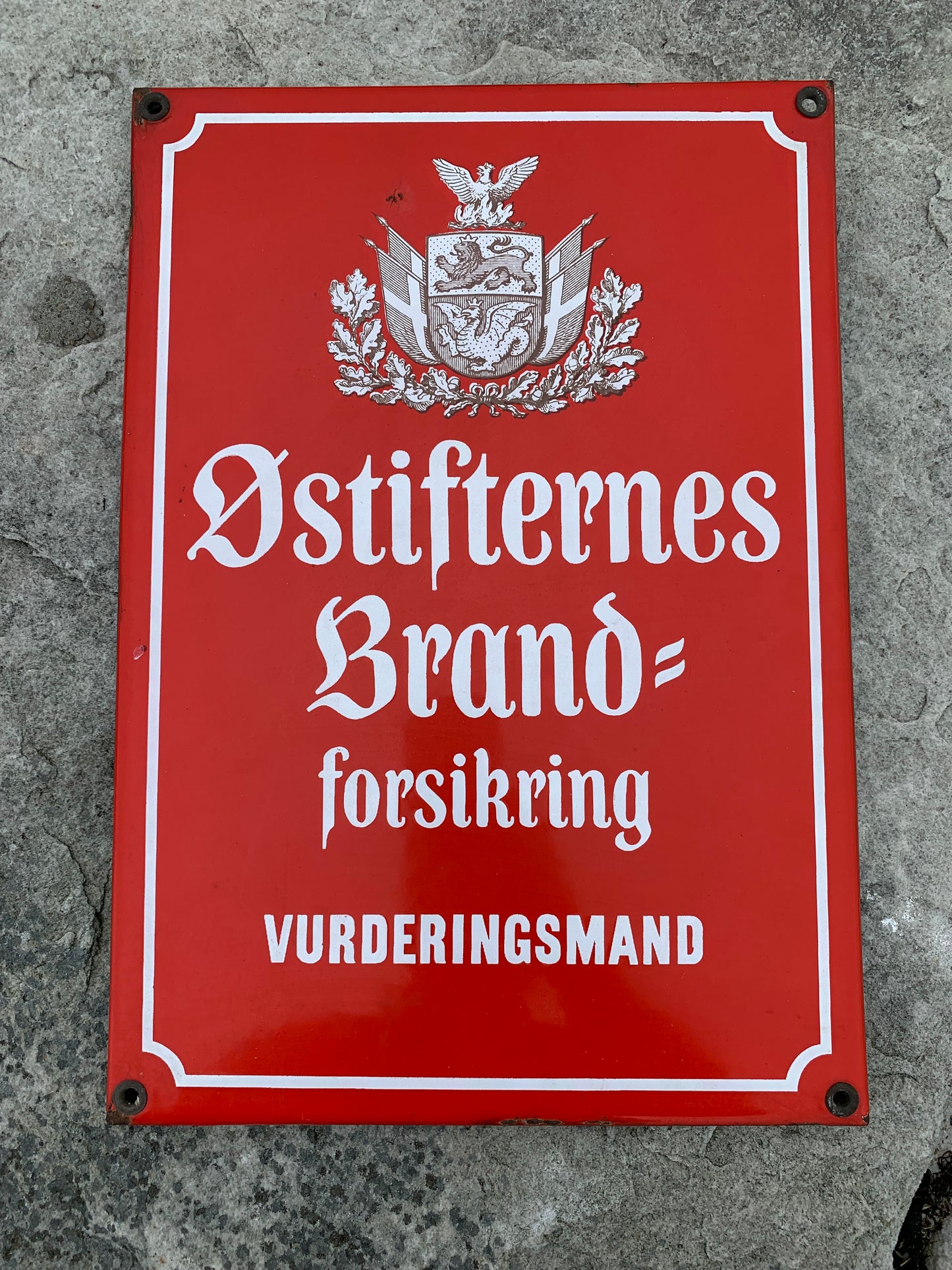 Emaljskylt - Østifternes Brandförsäkring