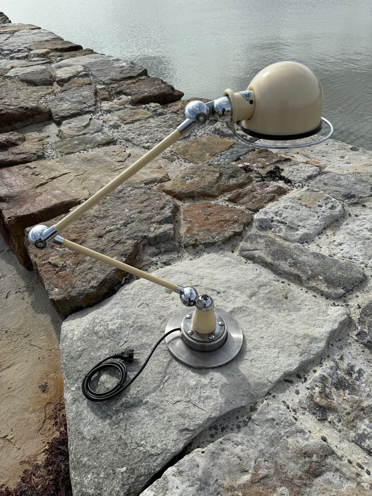 Jieldé bordslampa med två armar och bländskydd (Sällsynt utgåva)