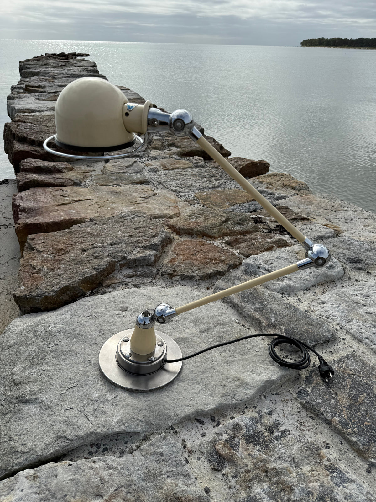 Jieldé bordslampa med två armar och bländskydd (Sällsynt utgåva)