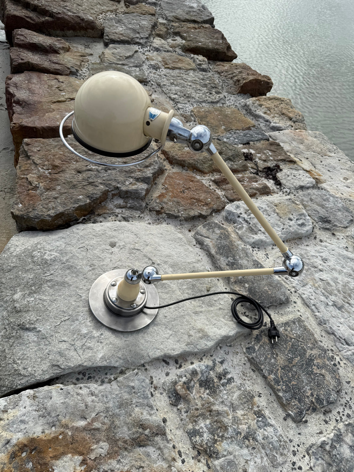 Jieldé bordslampa med två armar och bländskydd (Sällsynt utgåva)