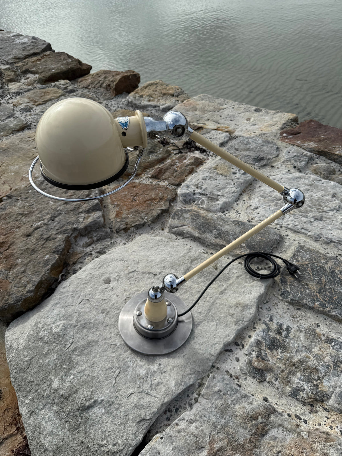 Jieldé bordslampa med två armar och bländskydd (Sällsynt utgåva)