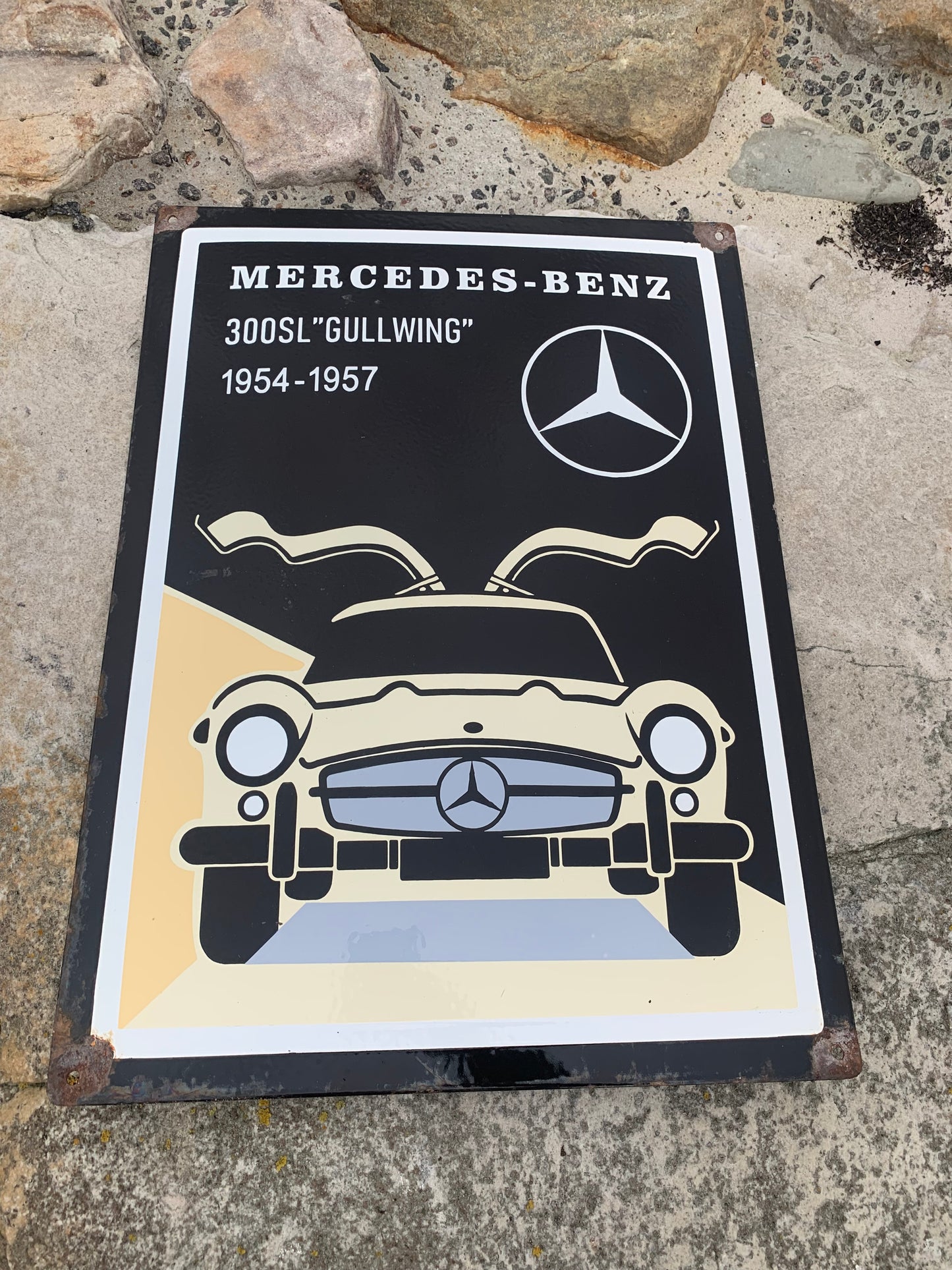 Mercedes emaljskylt (kuplad)