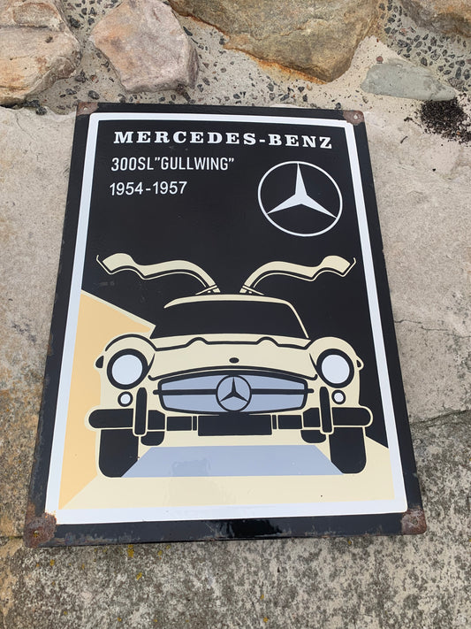 Mercedes emaljskylt (kuplad)