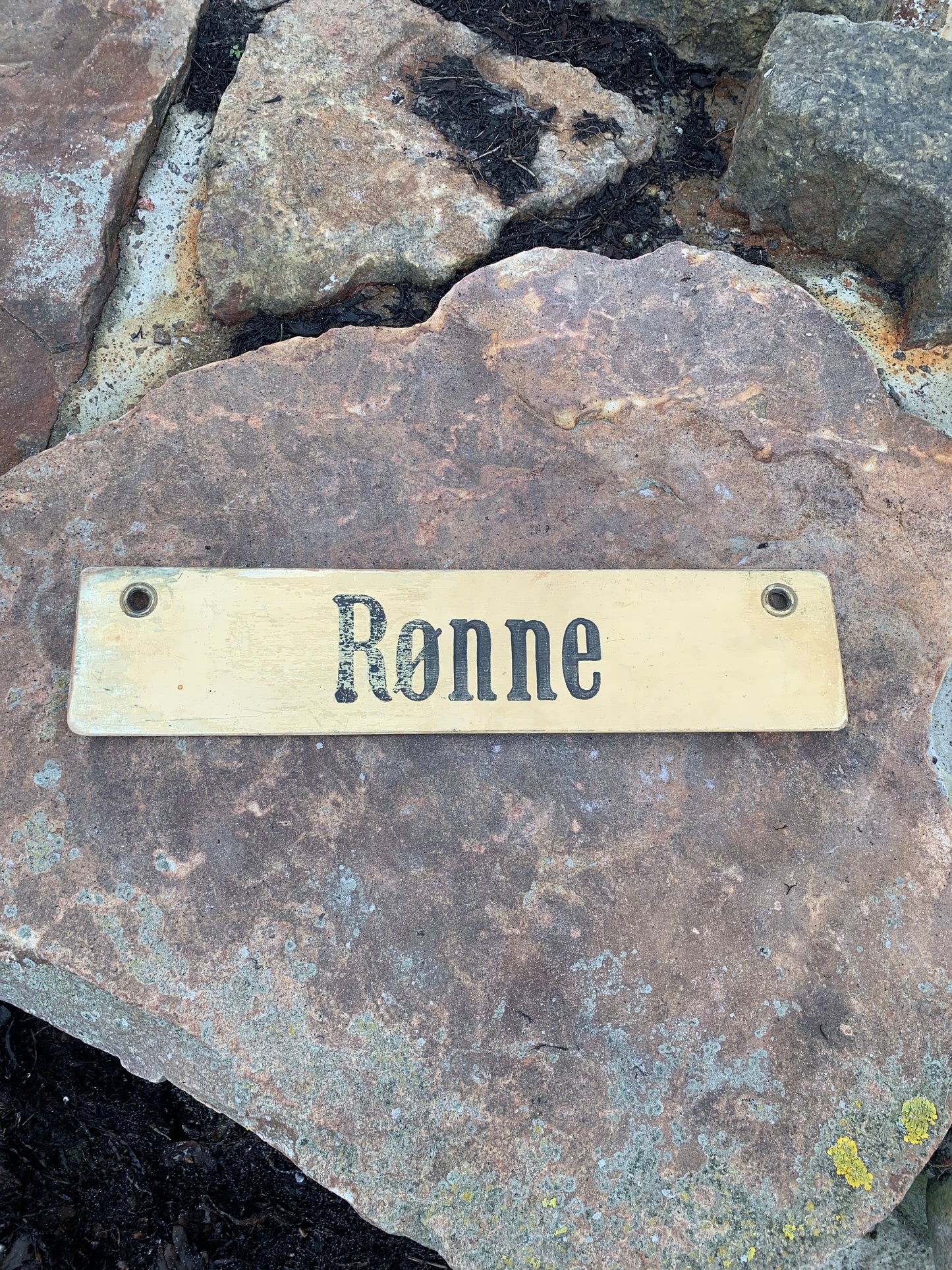 Gamla Bornholmsskylt från buss - Kristianshøj/Rønne