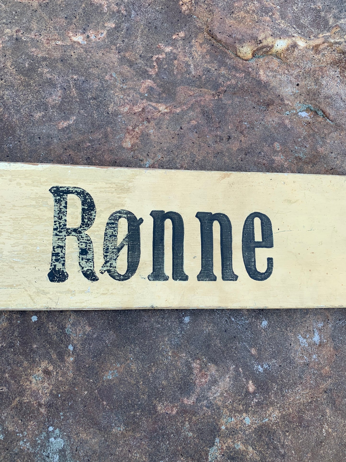 Gamla Bornholmsskylt från buss - Kristianshøj/Rønne