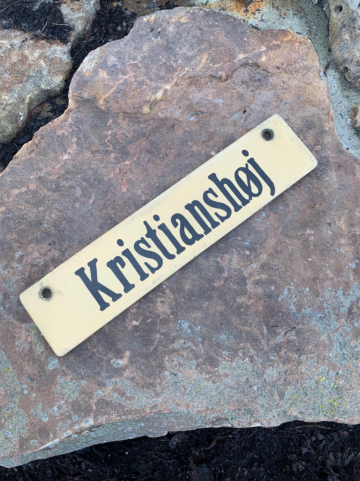 Gamla Bornholmsskylt från buss - Kristianshøj/Rønne