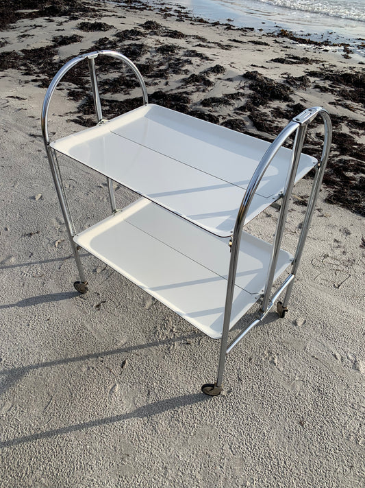 Hopfällbart barbord med hjul