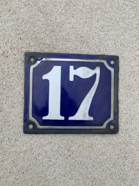 Husnummer i emalj - Nr. 17