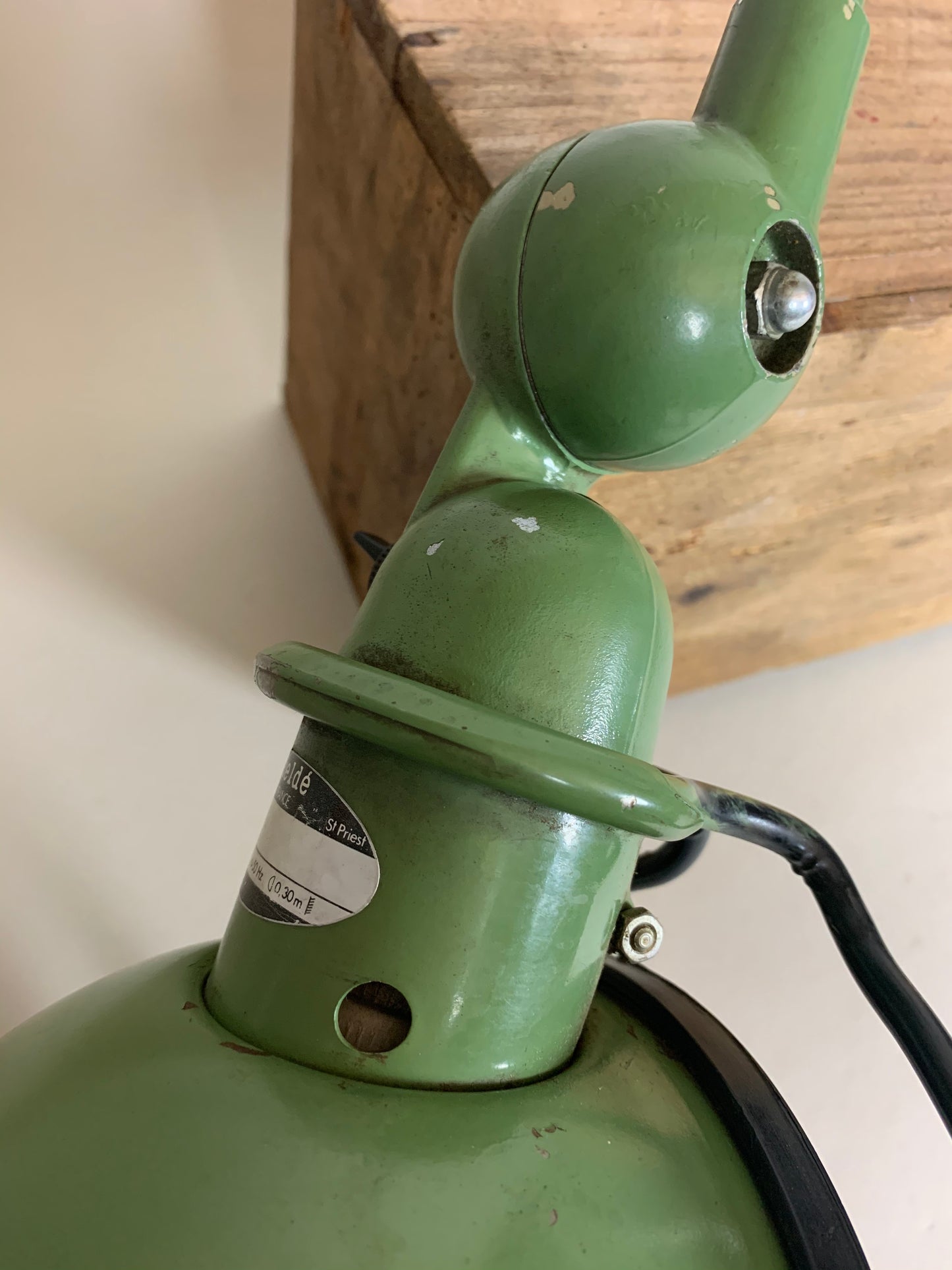 Jieldé lampa med 2 armar och bordsbeslag - Grön