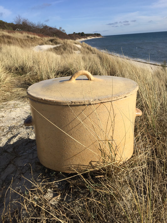Mycket stor och mycket läcker fransk burk med lock
