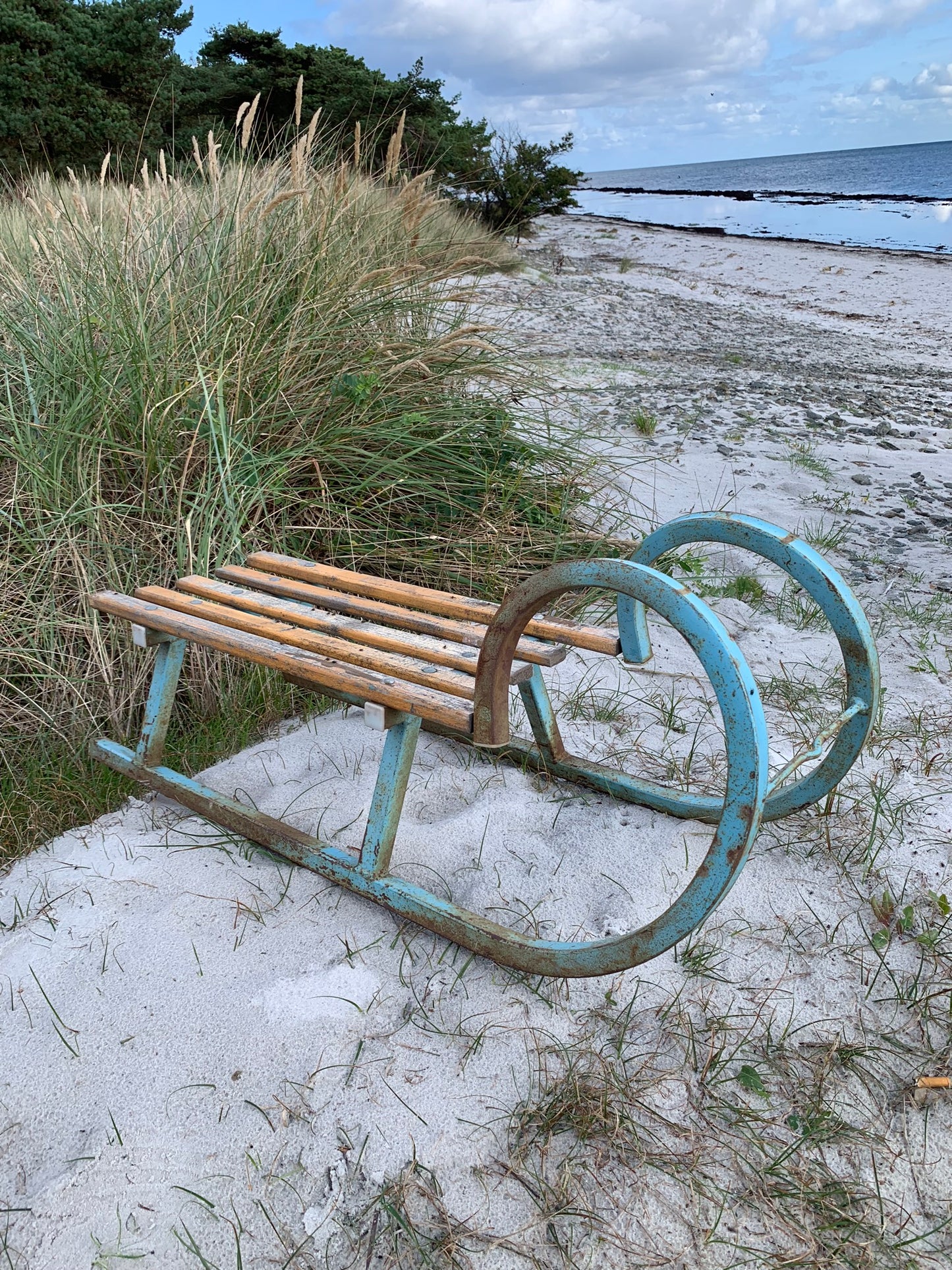 Dekorativ kälke med vackra detaljer